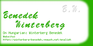 benedek winterberg business card